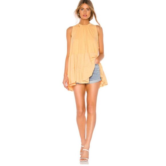 Free People Right On Time Tiered Tunic Light Orange Size XS $68 Boho RARE! - Picture 1 of 11